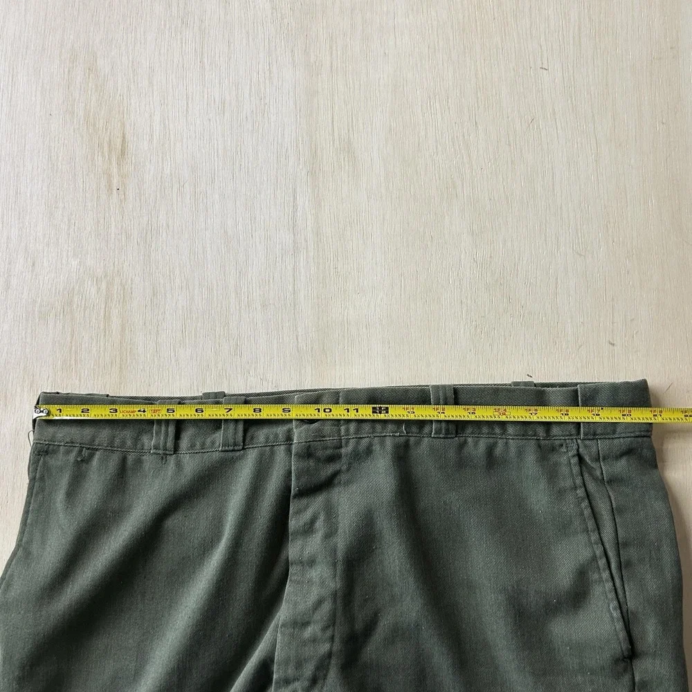 Vintage Green Twill Chino Pants Mens 42x29 Straight Regular Fit Casual Workwear